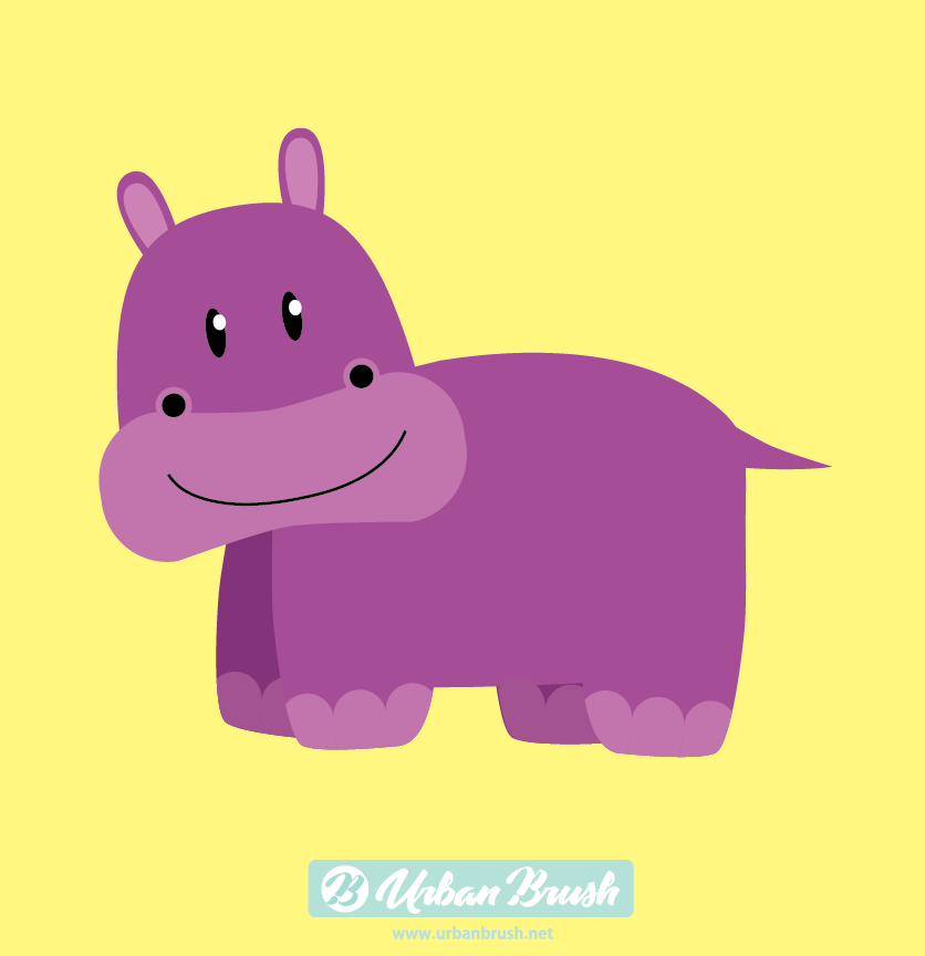 하마 일러스트 Ai - Hippo Illustration - Urbanbrush