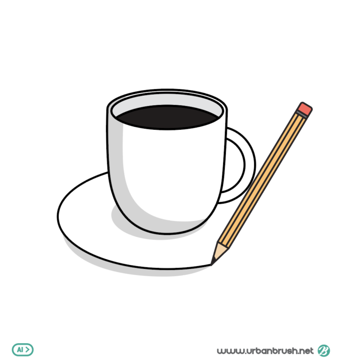 커피 그림 일러스트 ai 무료다운로드 free drawing coffee vector - 어반브러시