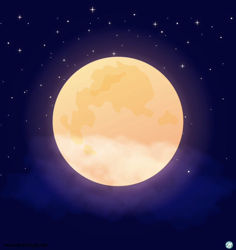 보름달 일러스트 Ai 무료다운로드 Free Full Moon Vector Urbanbrush 0139