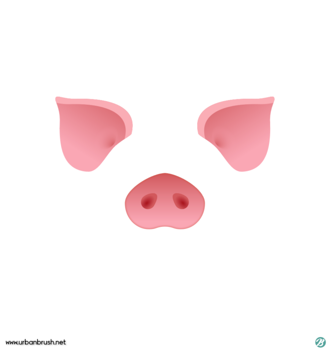 돼지코와 귀 일러스트 ai 무료다운로드 free Pig nose and ears vector Urbanbrush