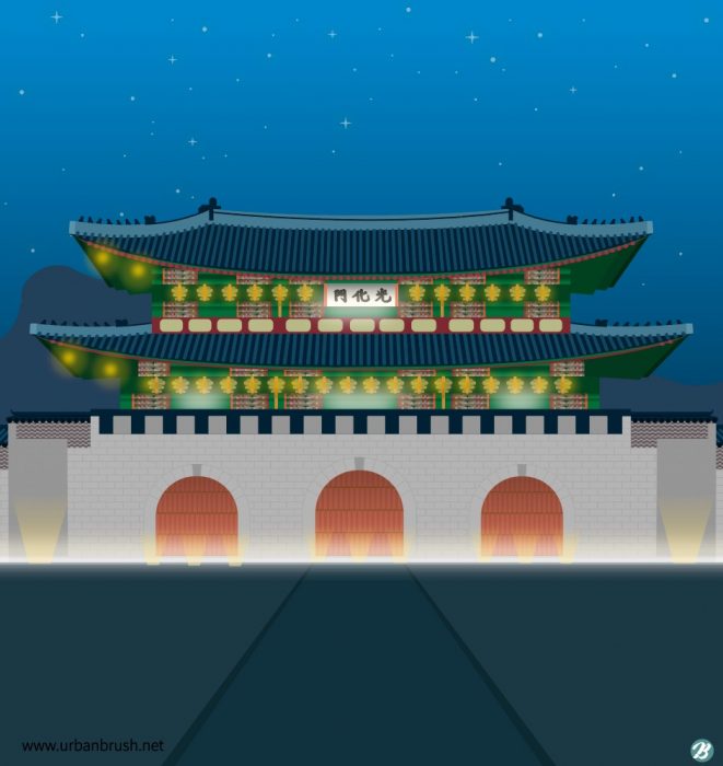 I-Gwanghwamun illustration ai download landa i-Gwanghwamun illustration ...