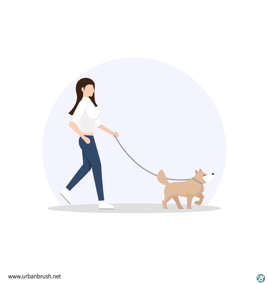 강아지 산책 일러스트 Ai 다운로드 Download Dog Walking Vector - Urbanbrush