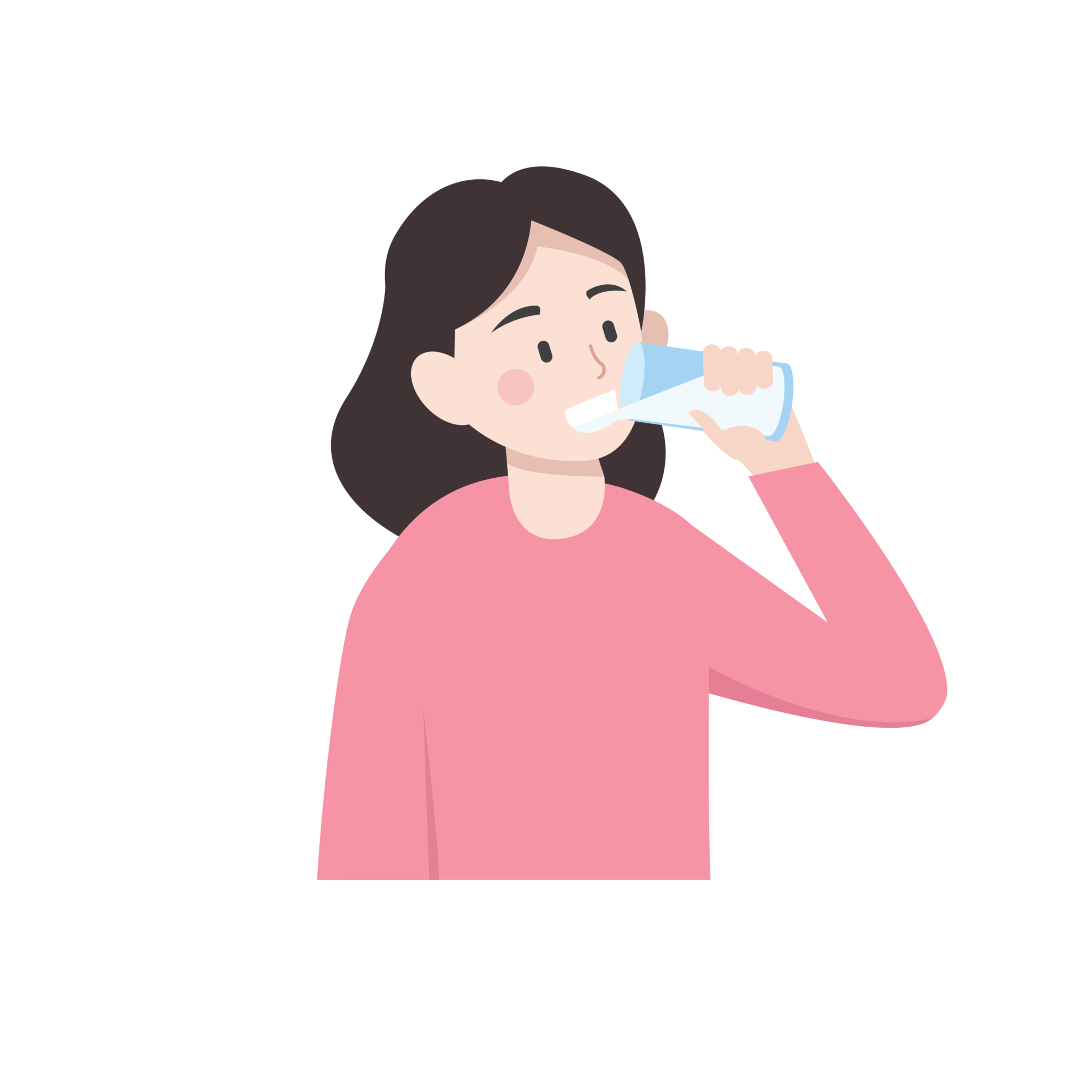 Ilustración de una mujer bebiendo agua ilustración ai png descargar ...