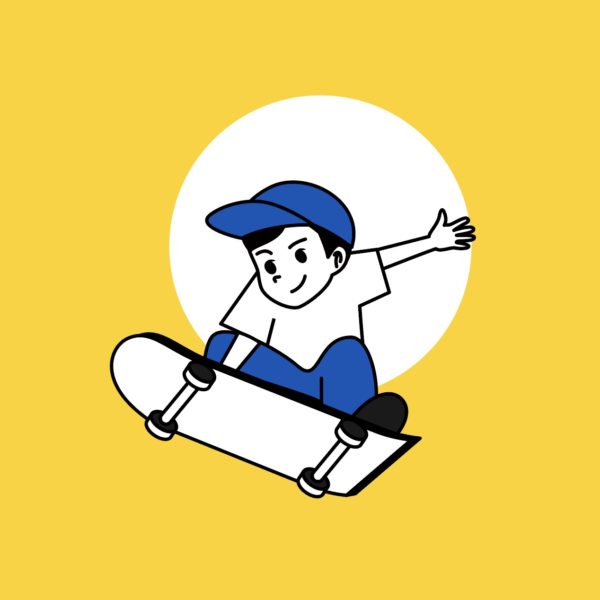 스케이트보드 점프 캐릭터 일러스트 ai 다운로드 download Skateboard Jump Character