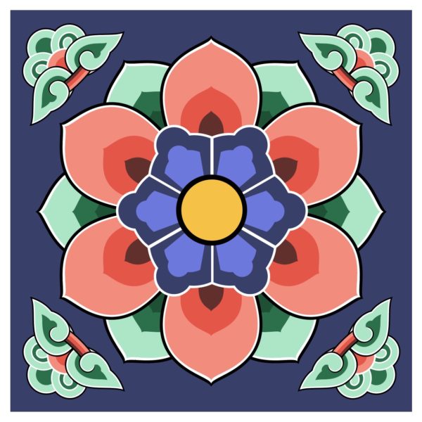 단청 꽃무늬 일러스트 ai 다운로드 download Dancheong flower pattern vector